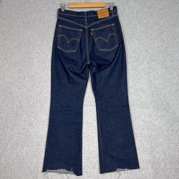 Levi's Premium 28 Dark Wash Ribcage Boot High Waisted Jean 28x27.5 Button Fly - Picture 4 of 9